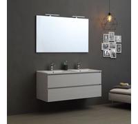 Kiamami Valentina Meuble Salle de Bain 120 cm Berlin Blanc Effet Bois