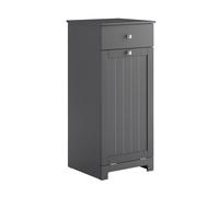 Meuble salle de bain avec panier à linge - SOBUY - 40x38x90 cm - Gris foncé - 1 porte - 1 tiroir - 1 panier à linge