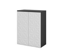 Meuble salle de bain Edge, 60x79.5cm avec 2 portes et 3 compartiments, Noir, Vicco 40297