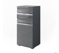 Meuble salle de bain Fredd, 36.4x79cm, Anthracite Haute brillance, Vicco 29926