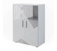 Meuble salle de bain Irma, 60x81cm, Blanc brillant avec inserts, Vicco 39624