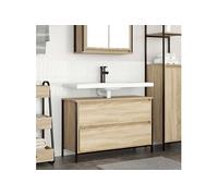 Vidaxl Meuble Salle De Bain Lavabo Tiroirs Chêne Sonoma 90x34,5x60 Cm