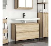 Meuble salle de bain lavabo tiroirs chêne sonoma 90x34,5x60 cm Chêne sonoma G