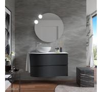 Meuble salle de bain MAM 900 2 tiroirs incurvés Black Velvet H540 P500 - SALGAR 113798