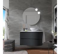 Meuble salle de bain MAM 900 2 tiroirs incurvés Black Velvet H540 P500 - SALGAR 113805