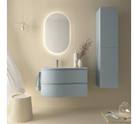 Meuble salle de bain MAM 900 2 tiroirs incurvés Blue Fog H540 P500 - SALGAR 113801