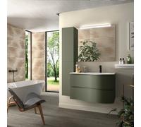 Meuble salle de bain MAM 900 2 tiroirs incurvés Green Forest H540 P500 - SALGAR 113810
