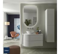 Meuble salle de bain MAM 900 2 tiroirs incurvés White Cotton H540 P500 - SALGAR 113797