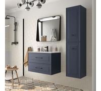 Meuble salle de bain RENOIR 80cm 2 tiroirs NIGHT BLUE - Salgar 91308