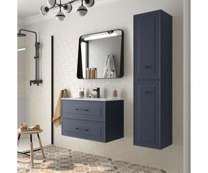 Meuble salle de bain RENOIR 80cm 2 tiroirs NIGHT BLUE - Salgar 91308