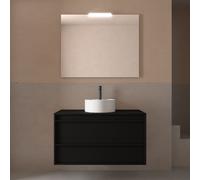 Meuble salle de bains 100cm 2 tiroirs Black Satin ATTILA - SALGAR 104965