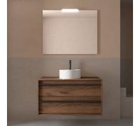 Meuble salle de bains 100cm 2 tiroirs Noyer Maya ATTILA - SALGAR 104971