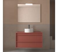 Meuble salle de bains 100cm 2 tiroirs Red Satin ATTILA - SALGAR 104968