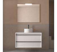 Meuble salle de bains 100cm 2 tiroirs White Satin ATTILA - SALGAR 104964