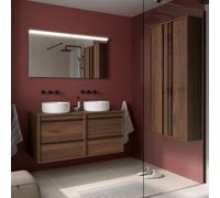 Meuble salle de bains 120cm 4 tiroirs Noyer Maya ATTILA - SALGAR 104979