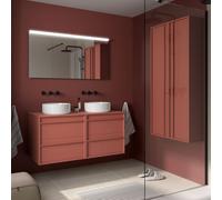 Meuble salle de bains 120cm 4 tiroirs Red Satin ATTILA - SALGAR 104976