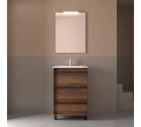 Meuble salle de bains 60cm 3 tiroirs Noyer Maya ATTILA - SALGAR 105211