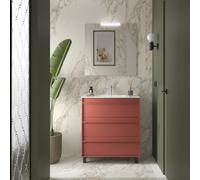 Meuble salle de bains 80cm 3 tiroirs Red Satin ATTILA - SALGAR 105216