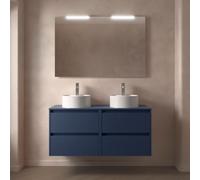 Meuble salle de bains et plan de toilette 120cm 4 tiroirs Blue Satin NOJA - SALGAR 105519