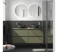 Meuble salle de bains et plan de toilette 140cm 4 tiroirs Green Satin NOJA - SALGAR 105529