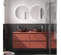 Meuble salle de bains et plan de toilette 140cm 4 tiroirs Red Satin NOJA - SALGAR 105530