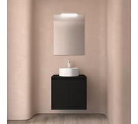 Meuble salle de bains et plan de toilette 70cm 2 portes Black Satin NOJA - SALGAR 105545