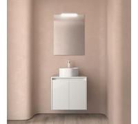 Meuble salle de bains et plan de toilette 70cm 2 portes Blanc Brillant NOJA - SALGAR 105543
