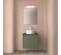 Meuble salle de bains et plan de toilette 70cm 2 portes Green Satin NOJA - SALGAR 105547