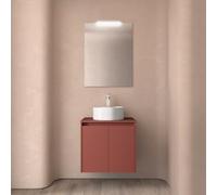Meuble salle de bains et plan de toilette 70cm 2 portes Red Satin NOJA - SALGAR 105548
