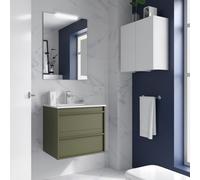 Meuble salle de bains + Vasque 60cm 2 tiroirs Green Satin - SALGAR 104891