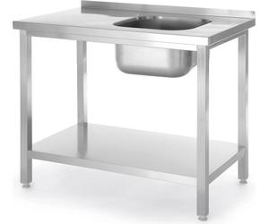 Meuble sous-évier avec étagère, à visser, HENDI, gamme Cuisine, 1000 x 600 x (H) 850 mm