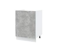 Meuble sous-évier Bellissi Beton Naturel 1 porte L 60 cm - Cuisineandcie