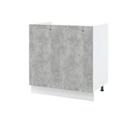 Meuble sous-évier Bellissi Beton Naturel 2 portes L 80 cm - Cuisineandcie