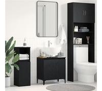 Meuble Sous Evier Chêne Noir 58x33x60 cm Bois d Ingénierie Noir G