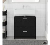 Meuble sous évier Chêne Noir 59x37x59 cm Noir G