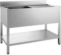 Meuble sous-évier Combisteel 2000x600 mm – 2 bacs à gauche, avec socle