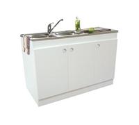 Néova Meuble sous-évier Décliq S13N23120 120x60 cm 3 portes charnières invisibles Blanc