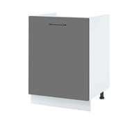 Meuble sous-évier Lovia Gris Mat 1 porte L 60 cm - Cuisineandcie