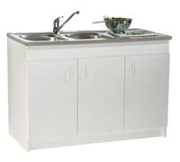 Néova Meuble sous-évier SIM'HYDRO S12N43120H mélaminé blanc hydro 3 portes 1200x600 mm