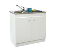 Néova – Meuble sous évier DECLIQ S13N22080 80x60 cm, dépliable, 2 portes, charnières invisibles