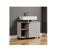 Meuble sous lavabo 1 porte 2 niches 80x64 cm gris perle - FRUTZ