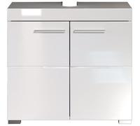 Meuble sous lavabo - 2 portes - Blanc - L60 x P34 cm x H56cm - AMANDA