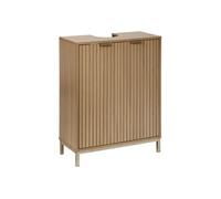 Meuble bas ""Tasso"" sous lavabo effet bois naturel - 5 five simply smart