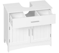Meuble sous lavabo 60x30x60cm - EUGAD - Blanc - tiroirs avec Placard à 2 étages - Étagère réglable