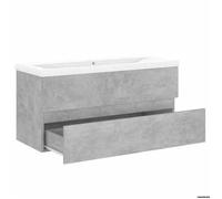 Meuble sous lavabo - Armoire d'évier avec lavabo intégré - vidaXL - Gris béton - aggloméré - 100 x 38,5 x 45 cm - 1 tiroir| 938007