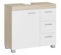 Meuble Sous-Lavabo avec Colonne de Rangement - 3 Tiroirs en MDF Blanc Style Moderne pour Salle de Bain 70 x 30 x 63 8 cm