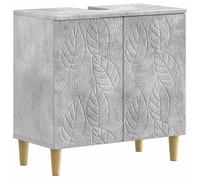 Meuble sous Lavabo Beton Gris 59,5x31,5x59 cm Bois Ingenierie | Porte reversible, rangement compartimente, design compact, entretien chiffon humide, fixation murale requise