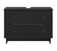 Meuble sous Lavabo de Salle de Bain EDE - vidaXL - Noir - 82x41x59cm - bois d’ingénierie - Résistant à l’humidité 203128