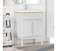 Meuble sous Lavabo de Salle de Bain FLORO Bois de pin massif évier vidaXL vidaXL