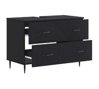 Meuble sous Lavabo de Salle de Bain HAARLEM - vidaXL - Noir - 82x41x58 5cm - bois d’ingénierie - Résistant à l’humidité 289385